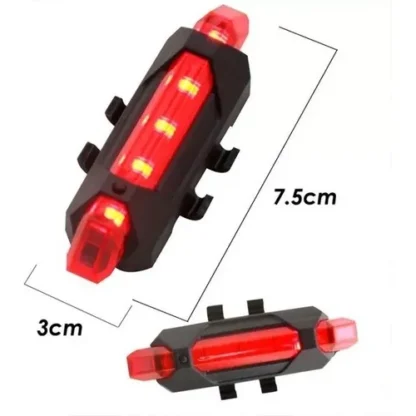 Combo Luz Bicicleta Led Usb Recargable Delantera/Trasera Color Rojo/Blanco DC-918 - Image 6