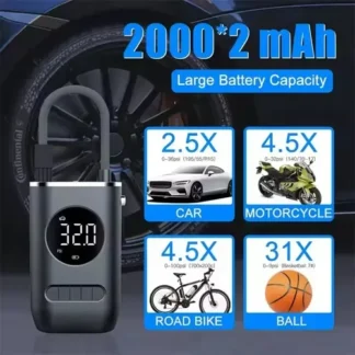 Inflador Compresor Portatil Auto Recargable Bici Moto Pelota