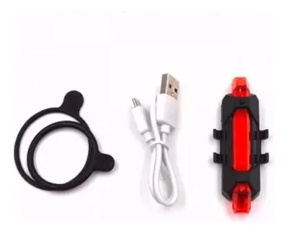 Combo Luz Bicicleta Led Usb Recargable Delantera/Trasera Color Rojo/Blanco DC-918 - Image 3