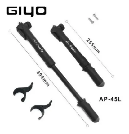 Minibomba de bicicleta Giyo GP45-L de 80 psi, color negro - Image 6