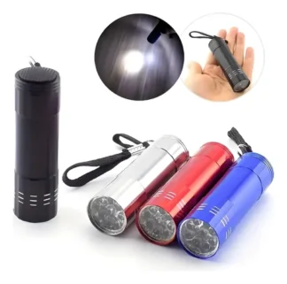 Mini Linterna Leds Metálica Potencia A Pila